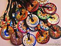 Wunderschöne 20 Keramik Anhänger DONUTS mit Kette PERU  