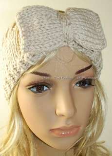 Crochet Headband Hair Band Knit Knitted Loop Tube BOW  