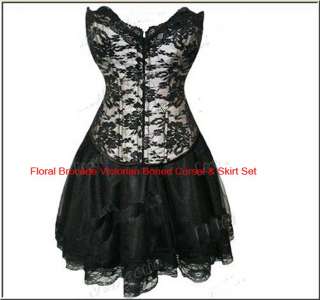 Gothic Victorian Corset Top & Skirt Dress   All Sizes  