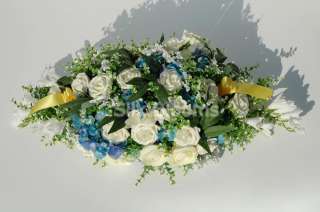 Beautiful, Fresh Ivory Rose & Blue Hydrangea Wedding Top Table  
