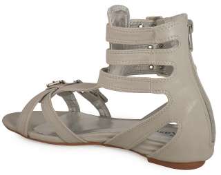NEW LADIES GREY BUCKLE SHOES GLADIATOR SANDALS SIZE 3 8  
