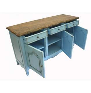 French rustic furniture teal blue sideboard painted farmhouse funky 