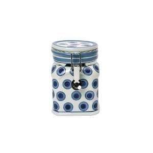  London Pottery Clip Jar Cannister, Cobalt Large Circles 