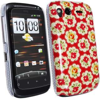   IMD CLASSIC FLOWER FLORAL CASE COVER FOR HTC DESIRE S + SCREEN GUARD