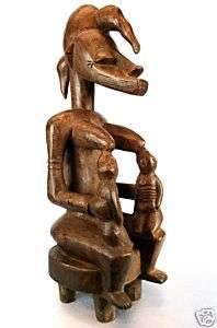   Art Africain TOP Sculpture SENOUFO   Maternité TRIPLES