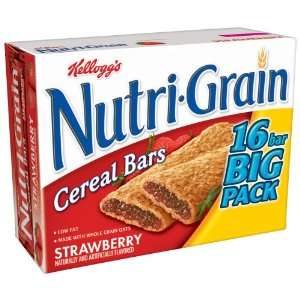 Kelloggs Nutri Grain Cereal Bars, Strawberry Big Pack, 16 Count Box 