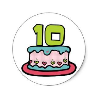 Sendbirthday Cake on 10 Year Old Birthday Cake Round Stickers By Birthdayash
