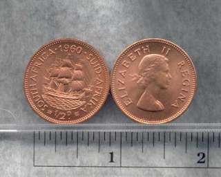 South Africa Half Penny 1960 Ship 10 coins  