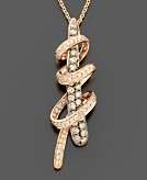 Le Vian Diamond Necklace 14k Rose Gold Chocolate Diamond Twirl Pendant 