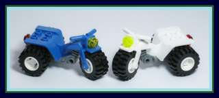   Minifig Tricycles Lot / Blue White Minifigure ATV 3 Wheeler Motorcycle