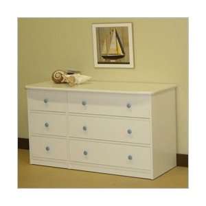  Pastel Blue Berg Furniture 6 Drawer Double Dresser 