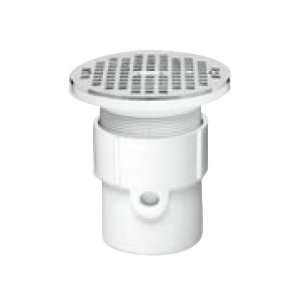   PVC Pipe Base General Purpose Drain with 5 Inch CHR Grate, 4 Inch