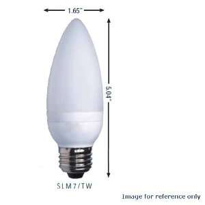   Compact Fluorescent 7W Chandelier Medium Base Bulb