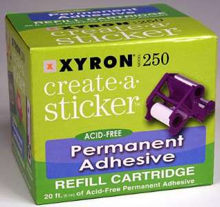 XYRON 250 CREATE A STICKER REFILL, PERMANENT   NEW  