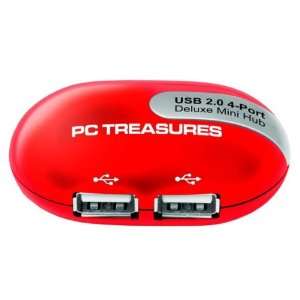  Mini USB 4 Port Hub Red: Electronics