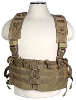 NcSTAR Tan Airsoft Tactical Vest AR Chest Rig w/ 6 AR Mag Pouches 