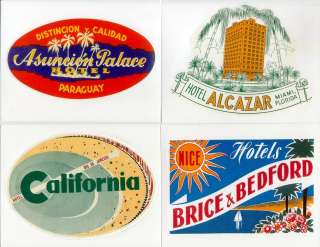20 Retro Luggage Labels Stickers SUNNY CLIMES Travel  