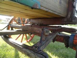 Antique Covered Horse Drawn Chuck Wagon VG Wood Wheels Useable John 