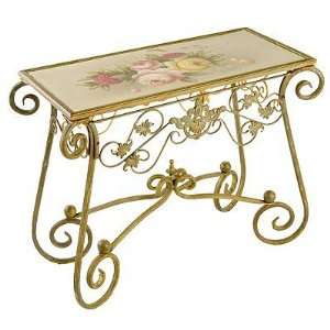  Antique Rose Handpainted Console Table
