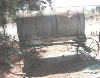 VINTAGE W A BUEHLER WATER TANK ON ANTIQUE WAGON FRAME  