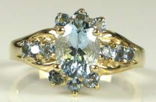   Gold 1.73ctw Oval Cut Aquamarine Ring 4g Retail ~$1000 Size 7  