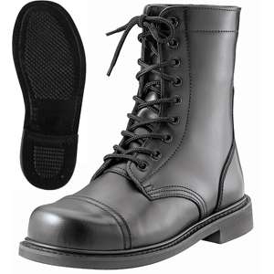 Black   Oil Resistant Military Steel Toe Combat Boots (Leather) 9