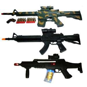  3 Kids Military Toy AK47 Gun & M4 Dart Rifle Machine Gun 
