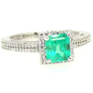 21 CT Genuine Asscher Cut Diamond Emerald Engagement Ring Band 14k 