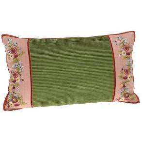 Sferra 1891 Awning Stripe Top Notch Green/Pink Decorative Pillow 