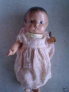 Small Vintage Composition Baby Girl Doll LOOK  