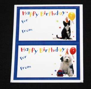 Hallmark Happy Birthday Gift Tag Stickers Dog Cat NEW  