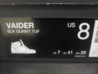 Supra Vaider Black Gunny Tuf sz 8 13 BNIB $130  