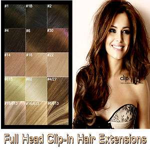 15 Full Head Premium Clip in Human Hair Extensions  