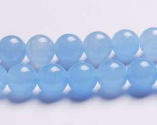 8mm Blue Chalcedony Gemstone Round Loose Beads 15  #012  