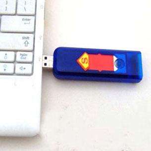 Blue Electronic Lighter USB Rechargeable Battery Cigarette Cigar 