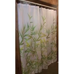  Anzu Green Fabric Shower Curtain