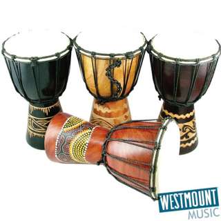 NEW Fair Trade Handheld Djembe (bongo) drum (30cm) In 4 styles *great 