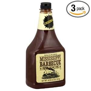 Mississippi BBQ Original BBQ Sauce Large Bottle, 64 Ounce (Pack of 3 
