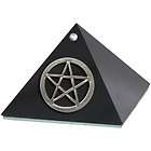 Small Pentacle Black Opaque Glass Pyramid Trinket Box W