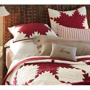  Pottery Barn Red Feather Quilt & Sham