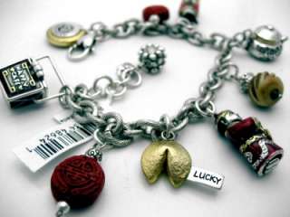 BRIGHTON bracelet silver CHINA TALE lucky charm chinese gold fortune 
