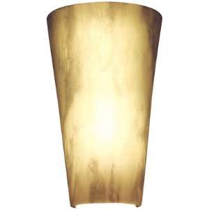   00248 Battery Powered Elegant Marble Conical LED Wall Sconce, White