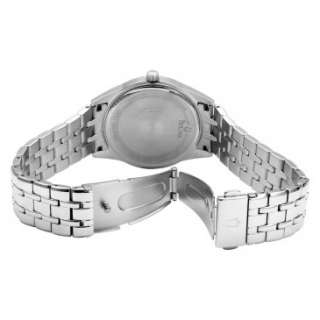 Bulova Mens 96B119 Bracelet Silver White Dial Watch  