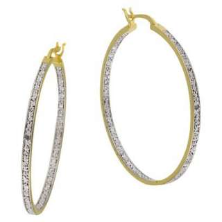 Diamond Accent Large Hoop Earrings   Gold.Opens in a new window