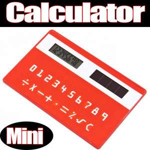 NEW Creative thin Mini Slim Credit Card Solar Power Pocket Calculator