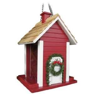  Red Christmas Cottage Bird House: Patio, Lawn & Garden