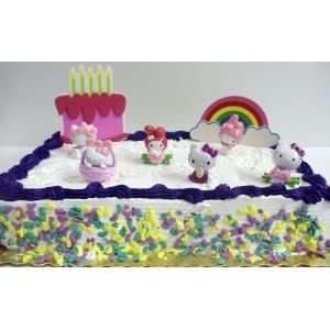  Hello Kitty 8 Piece Birthday Cake Topper Set Featuring 6 Hello Kitty 
