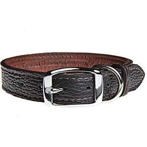  Black Bison Leather Dog Collar Lined w/ Soft, Mahogany Elk 
