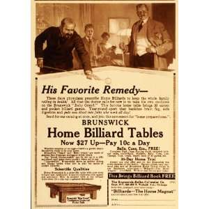  1916 Ad Billiards Pool Table Brunswick Health Remedy 