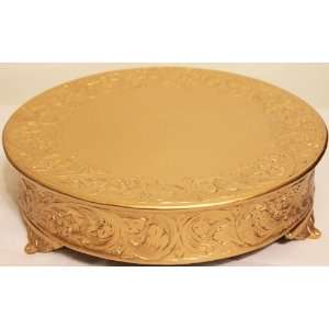   16 Inch Matte Gold Round Wedding Cake Stand Plateau : Everything Else